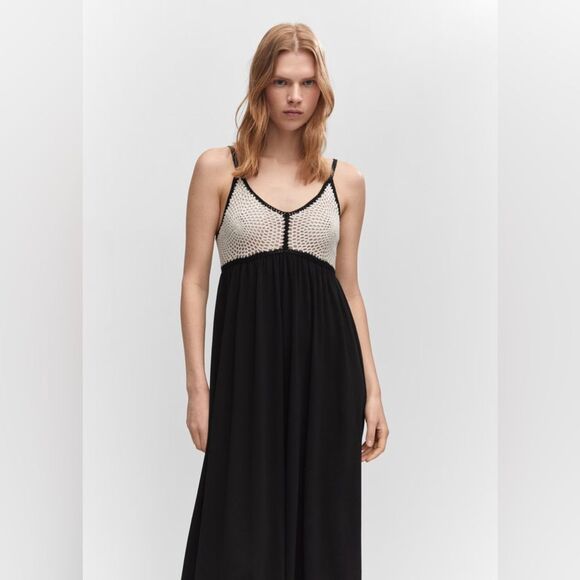 Mango Crochet panel dress Mango Crochet panel dress
